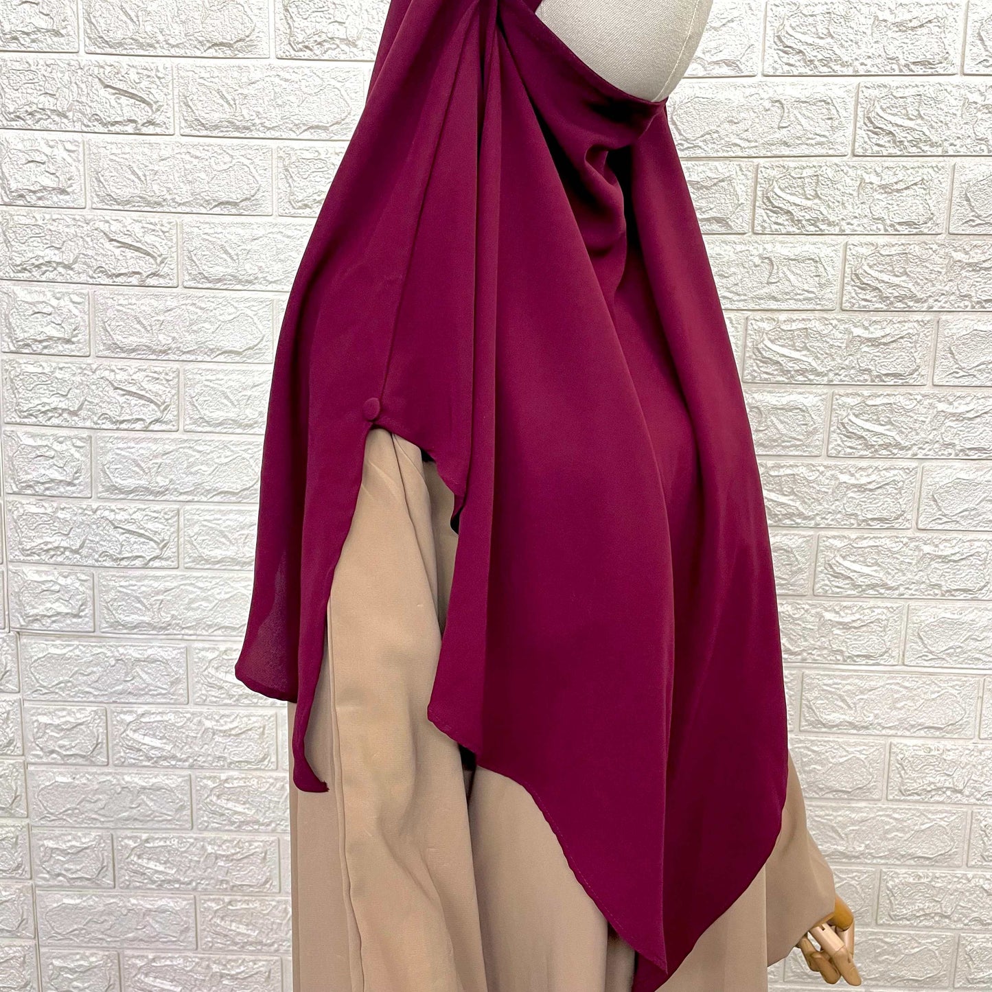 Maroon French Veil Khimar