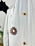 White Chiffon hijab with embroidery