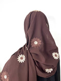 Chiffon hijab with embroidery