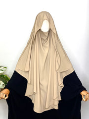Beige Flap Round Khimar