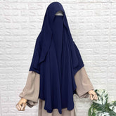 Navy Blue Flap Round Khimar