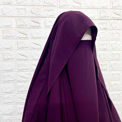 Plum Flap Round Khimar