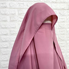 Pastel Pink Flap Round Khimar