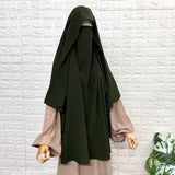 Olive Flap Round Khimar