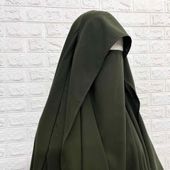 Olive Flap Round Khimar