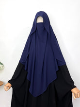 Navy Blue Flap Diamond Khimar