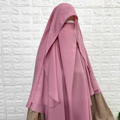 Pastel Pink Flap Round Khimar