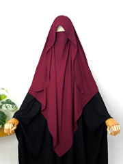 Maroon Flap Diamond Khimar