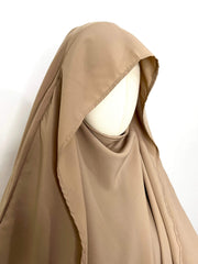 Beige Flap Diamond Khimar