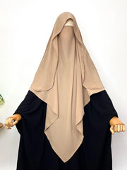 Beige Flap Diamond Khimar