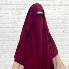 Maroon Flap Round Khimar