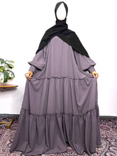 Lavender Frills Abaya With Cuff Sleeves