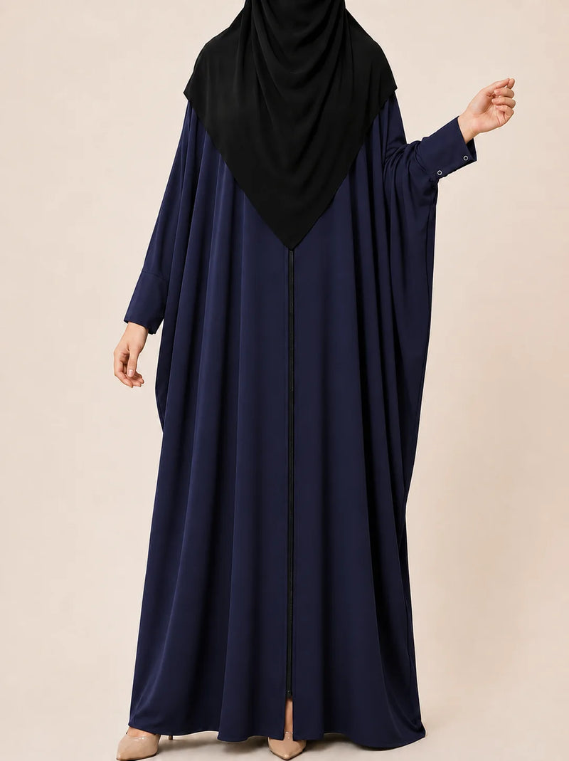 Navy Blue Front Open Kaftan Abaya