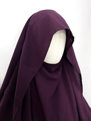 Plum Awrah Khimar With Flap