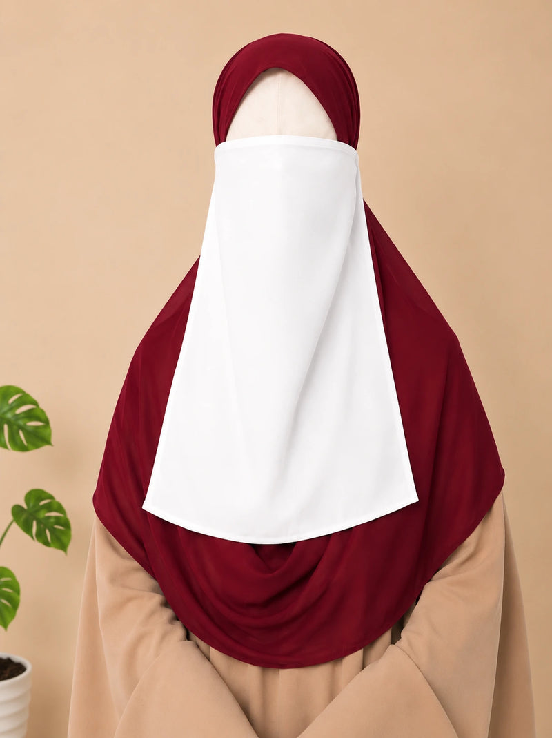 White Half Niqab