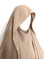 Beige Awrah Khimar With Flap