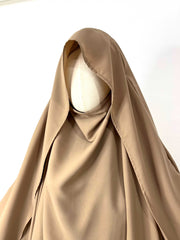 Beige Awrah Khimar With Flap