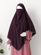 Plum diamond khimar with embroidery