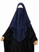 Navy Blue Two Layers Diamond Khimar