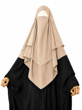 Beige Two Layers Diamond Khimar
