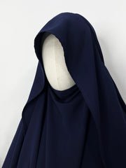 Navy Blue Awrah Khimar With Flap