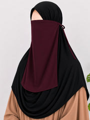 Maroon Half Niqab