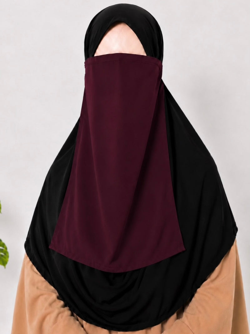 Maroon Half Niqab