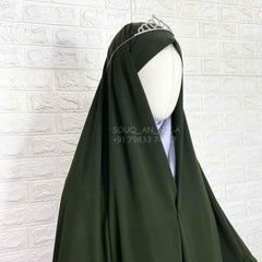 Olive Green Irani Chadar With Sleeves