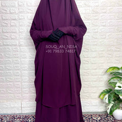 Plum Two Pc Jilbab With Skirt