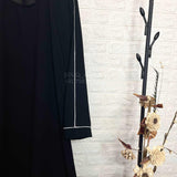 Abaya with contrast piping