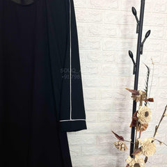 Abaya with contrast piping