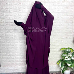Plum Two Pc Jilbab With Skirt