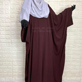Brown Kaftan Abaya With Broad Sleeves