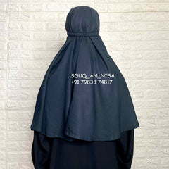 Solid Black Kids Khimar