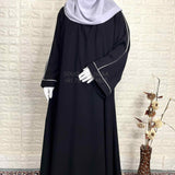 Abaya with contrast piping