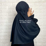 Solid Black Kids Khimar