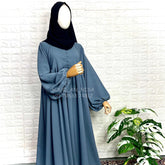 Grey Frills Abaya With Baggy Sleeves