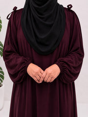 Maroon IQRA String Abaya