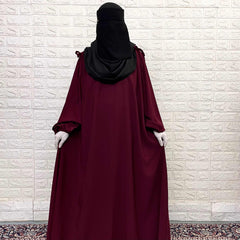 Maroon IQRA String Abaya