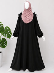 Black IQRA String Abaya