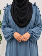 Grey IQRA String Abaya