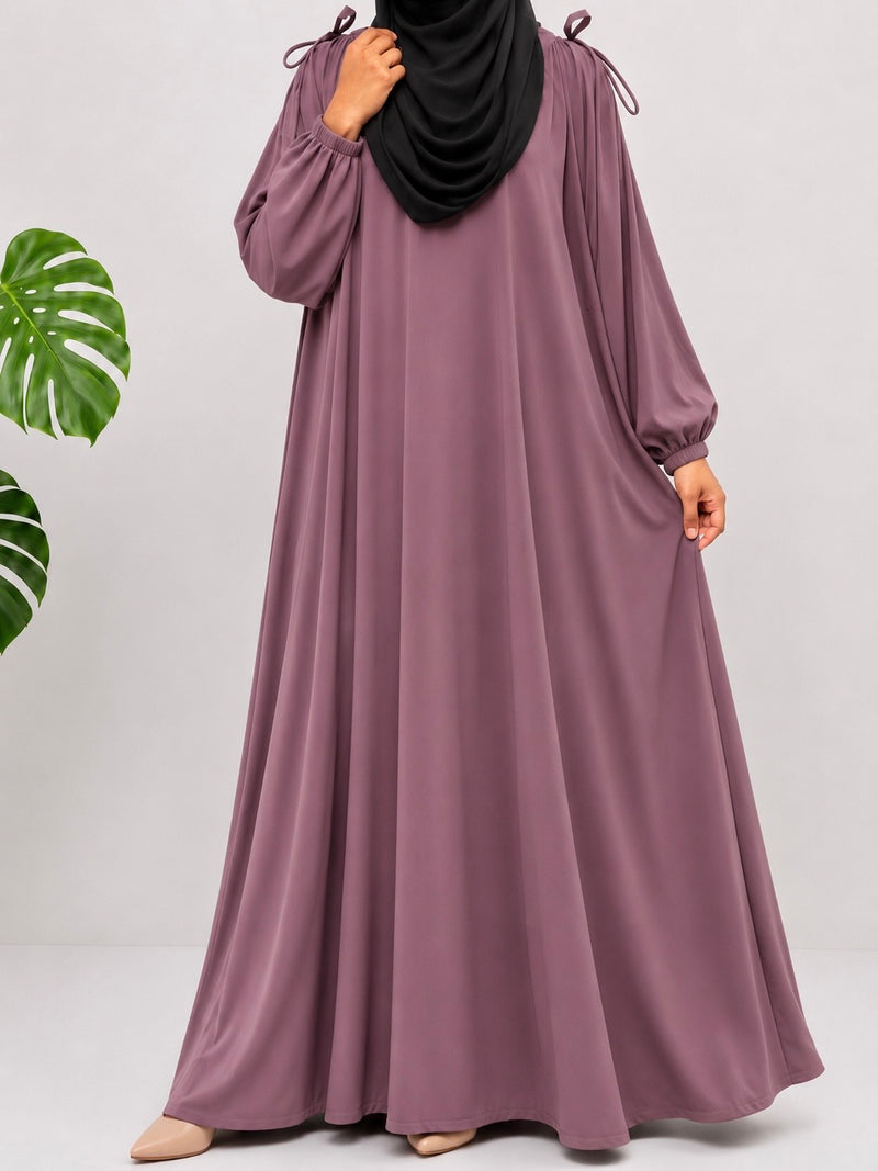 Dusty Mauve IQRA String Abaya