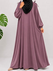 Dusty Mauve IQRA String Abaya
