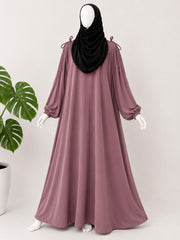 Dusty Mauve IQRA String Abaya