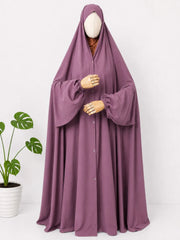 Dusty Mauve Irani Chadar With Sleeves