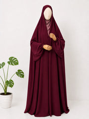Maroon Irani Chadar With Sleeves
