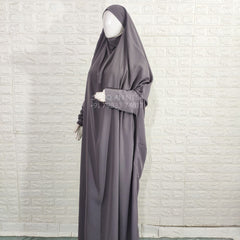 Lavender Jilbab With Plain Sleeves