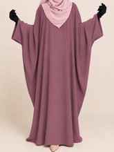 Dusty Mauve Kaftan Abaya With Broad Sleeves
