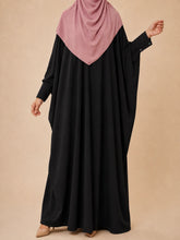 Black Kaftan Abaya With Cuff Sleeves