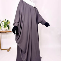 Lavender Kaftan Abaya With Cuff Sleeves